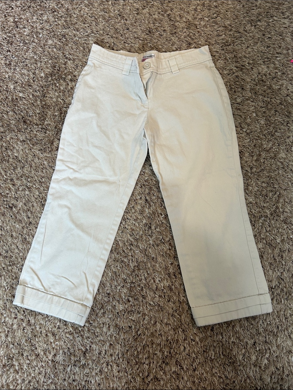 No Boundaries Men's Light Beige Crop Chino Pants